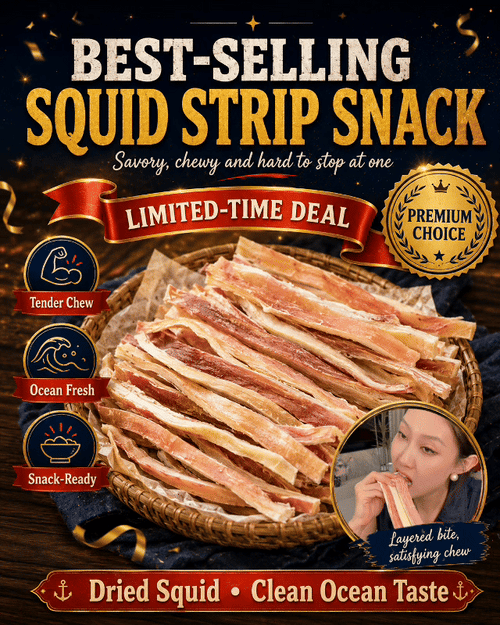 🔥 Deep-Sea Squid Strips‖ High-Protein Ready-to-Eat Seafood Snack for Smarter Daily Snacking-FD6U