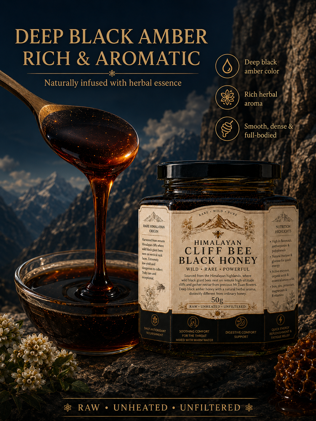 Himalayan Cliff Bee Black Honey-A