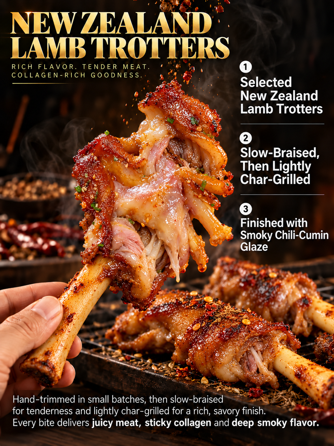 🐑Char-Grilled Lamb Trotters |Smoky Flavor • Fall-Off-The-Bone Tender • Rich in Natural Collagen-A