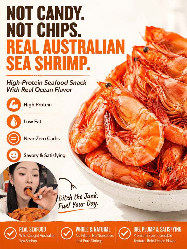 🔥 Dried Sea Shrimp ‖ No Sugar Crash, More Protein, Real Seafood Flavor-A