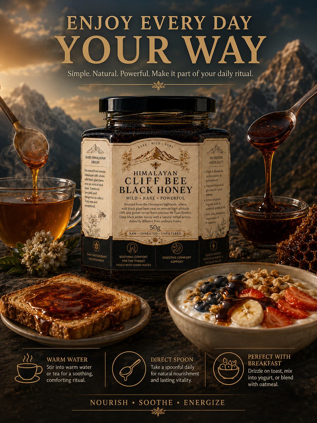 Himalayan Cliff Bee Black Honey-A