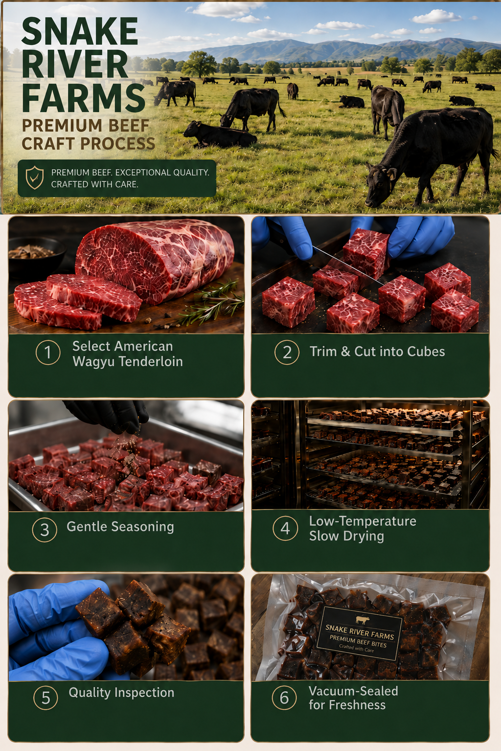 🥩 Premium Wagyu Beef Bites – 100% American Wagyu Tenderloin-A