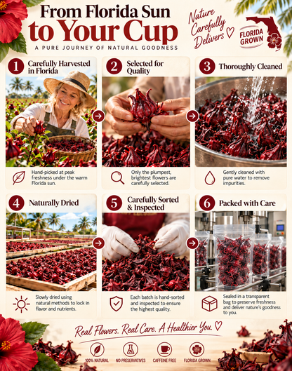 Grown Roselle Hibiscus Tea – Tart Berry Flavor, Hot & Iced Ready-FD6U