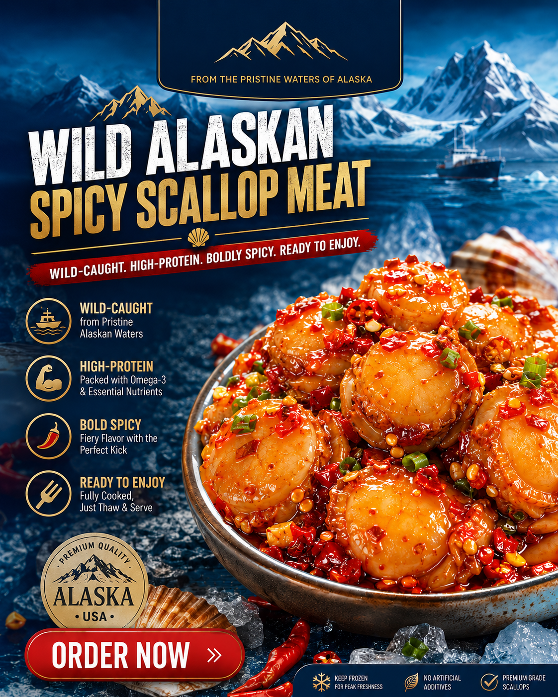 Premium Wild-Caught Scallops-A