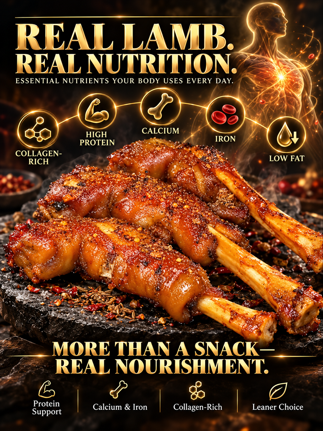 🐑Char-Grilled Lamb Trotters |Smoky Flavor • Fall-Off-The-Bone Tender • Rich in Natural Collagen-A