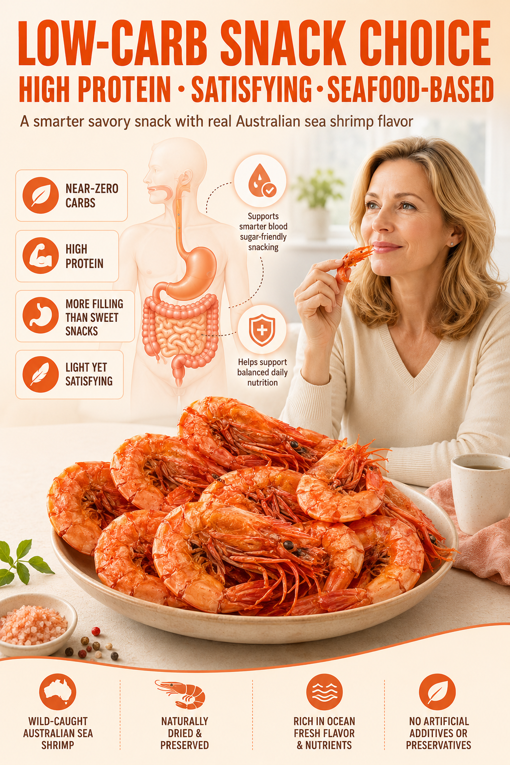 🔥 Dried Sea Shrimp ‖ No Sugar Crash, More Protein, Real Seafood Flavor-A