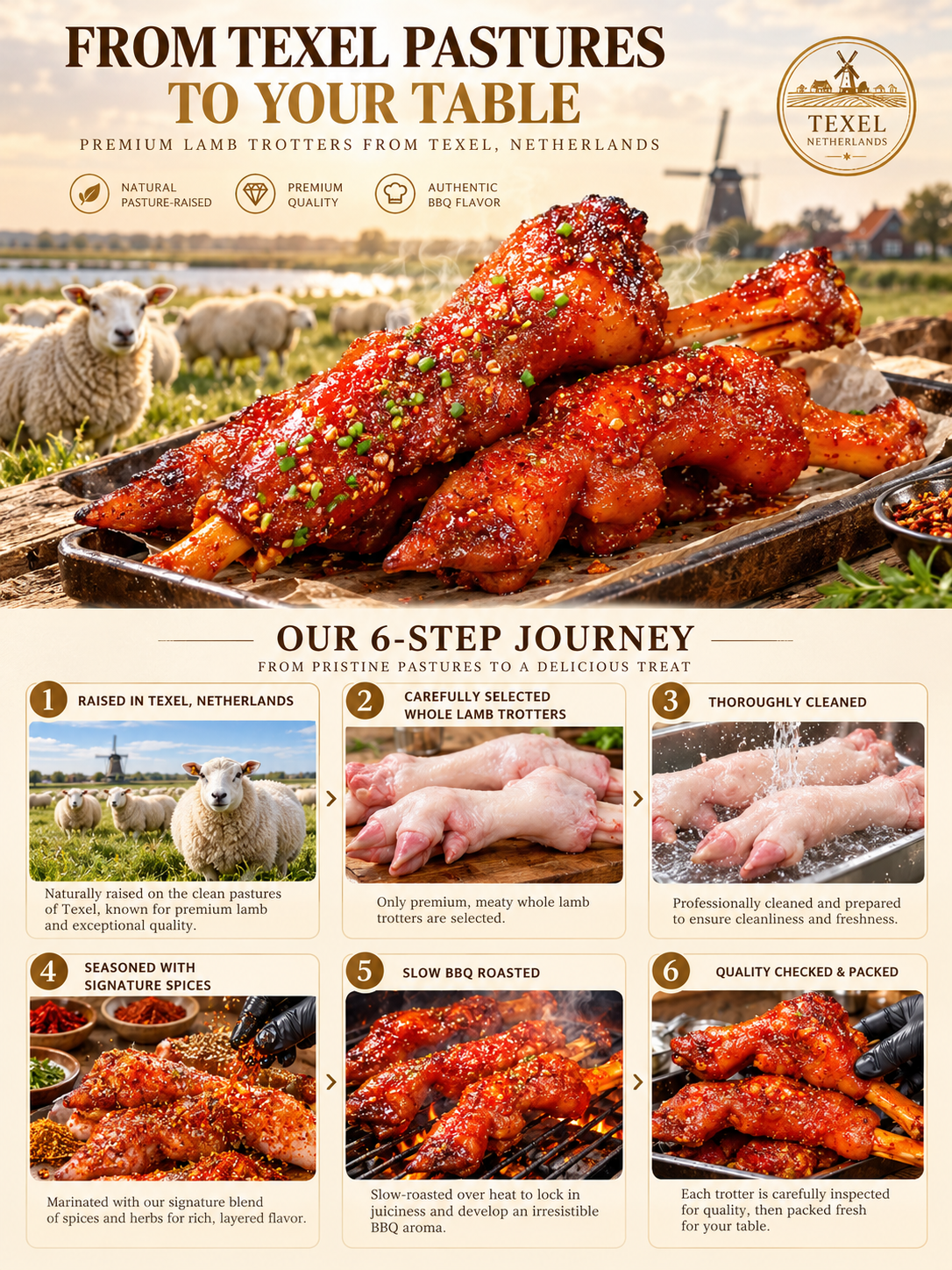 🐑BBQ Lamb Trotters | Smoky, Savory & Fall-Off-The-Bone Tender-FD6U