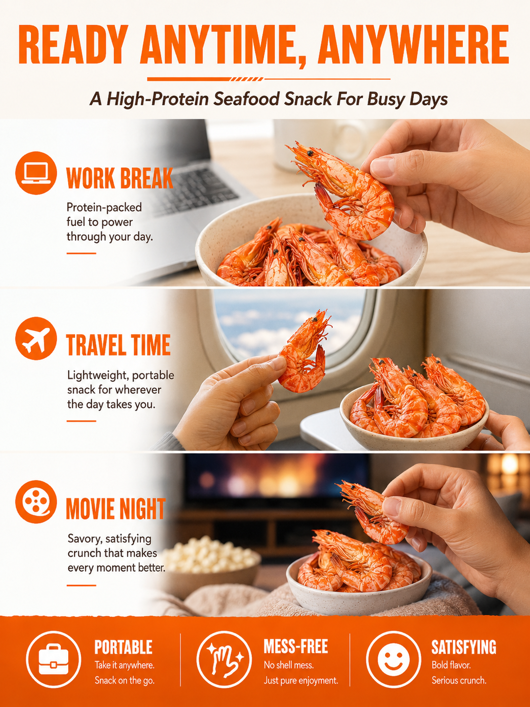 🔥 Dried Sea Shrimp ‖ No Sugar Crash, More Protein, Real Seafood Flavor-A