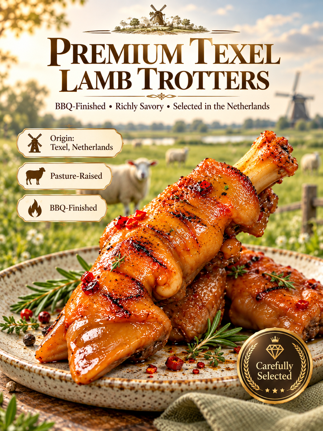 🐑BBQ Lamb Trotters | Smoky, Savory & Fall-Off-The-Bone Tender-FD6U